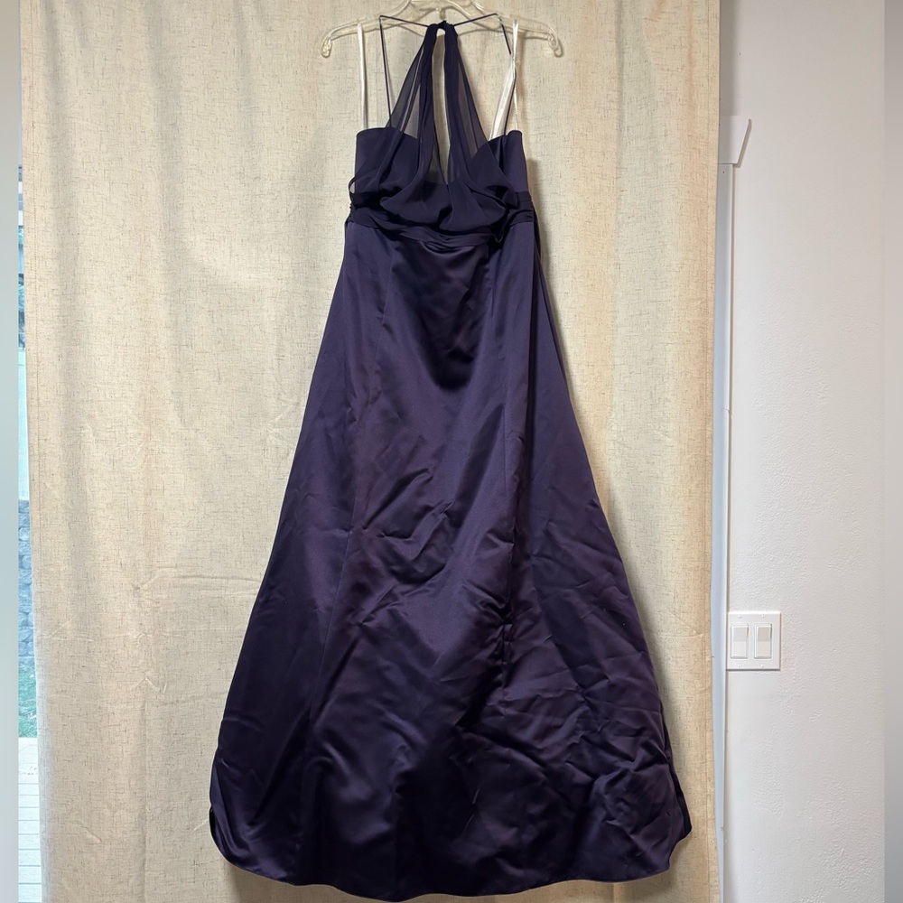 David's Bridal Strapless Purple Dress